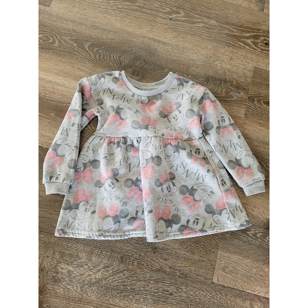 Disney Minnie Mouse Gray Baby Girl Dress Long Sleeve size 18 months #8